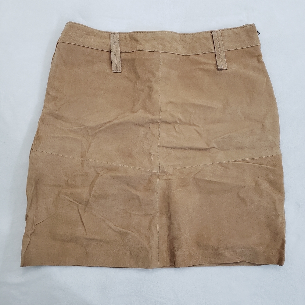 Outer Edge Brown Leather Skirt Zipper Size 9